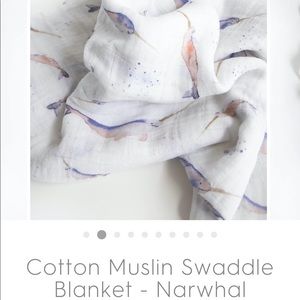 Little Unicorn Cotton Muslin Narwhal Swaddle Blanket